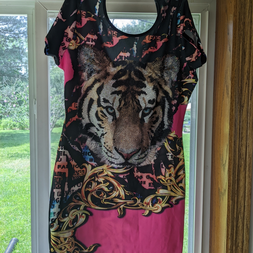 Vibrant Pink Tiger Print Dress